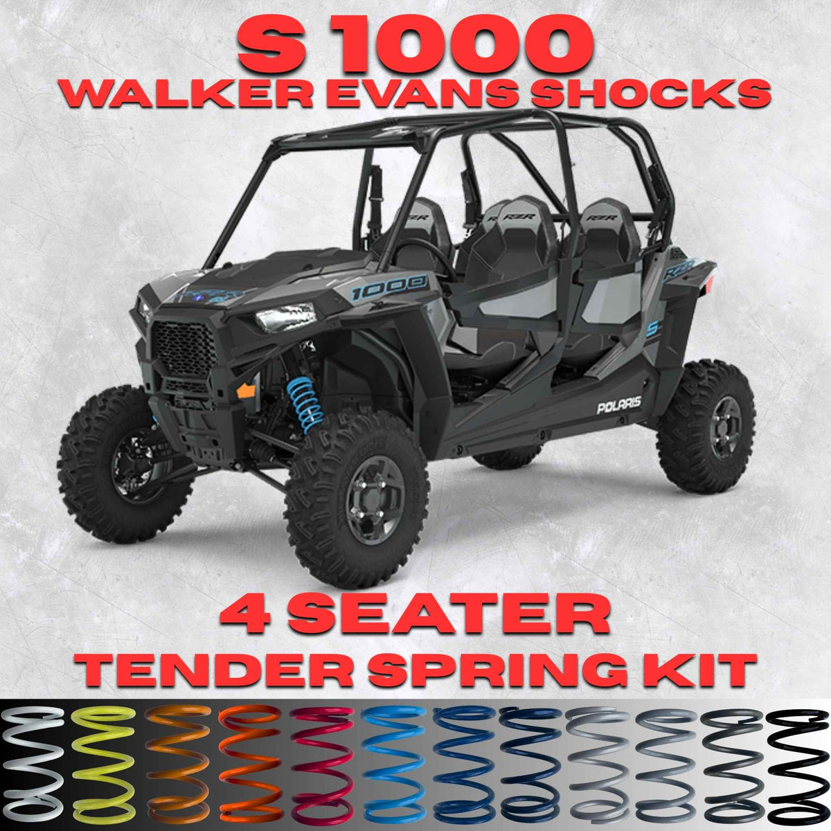 Polaris RZR S 1000 4 Seater Tender Spring Kit (Walker Evans Shocks)