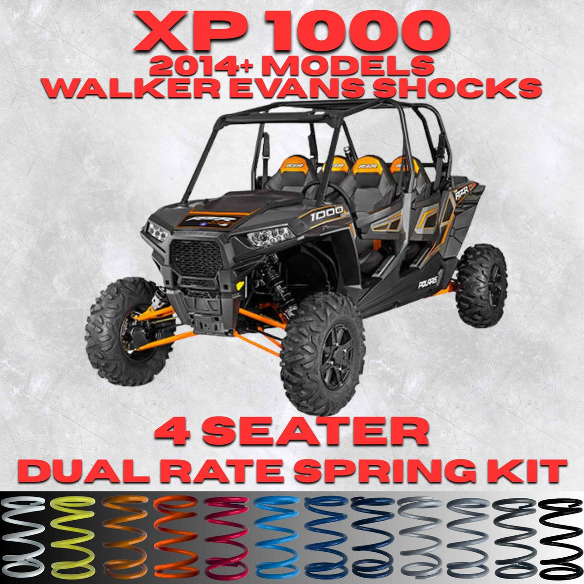Polaris RZR XP 1000 4 Seater Dual Rate Spring Kit (Walker Evans Shocks)(2014+)