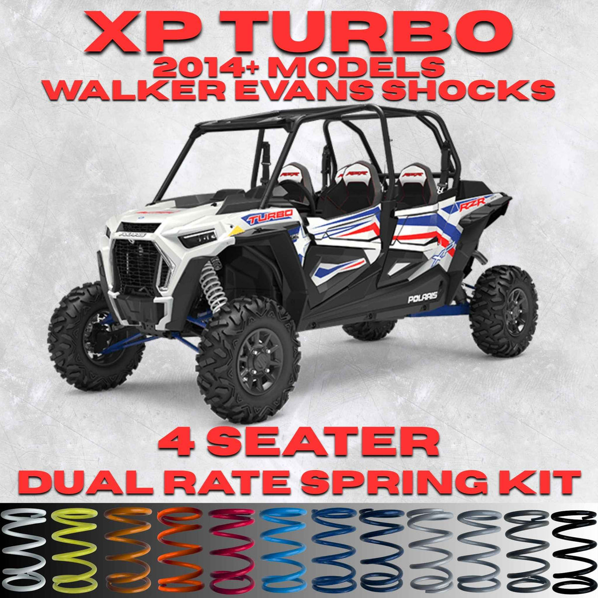 Polaris RZR XP Turbo 4 Seater Dual Rate Spring Kit (Walker Evans Shocks)(2014+)